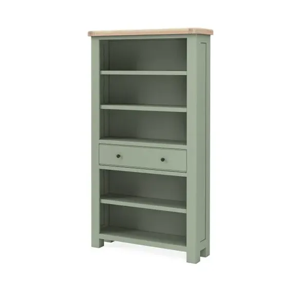 Large Bookcase with Drawer - Sage, Oak alternate view