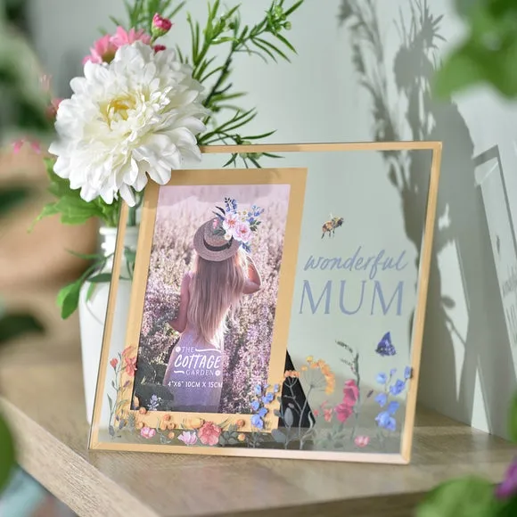 The Cottage Garden Mum Floral Photo Frame - Multicolor, Glass product