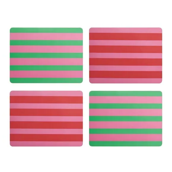 Creative Tops Set of 4 Striped Cork Placemats - Multicolor alternate view