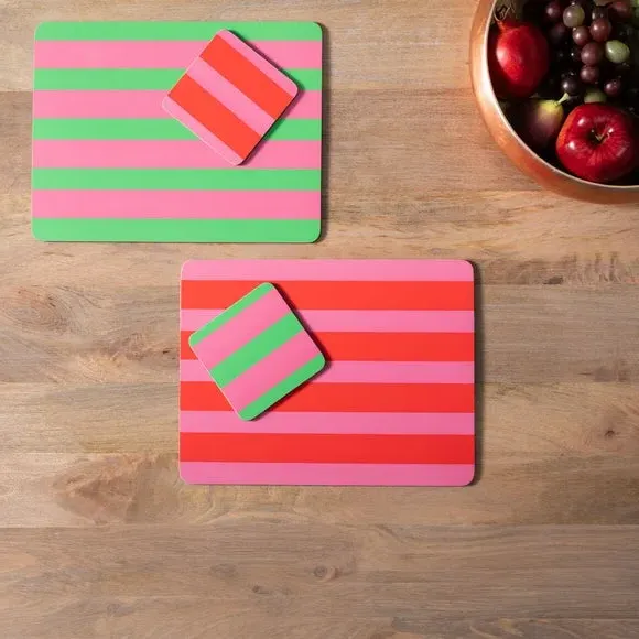 Creative Tops Set of 4 Striped Cork Placemats - Multicolor product