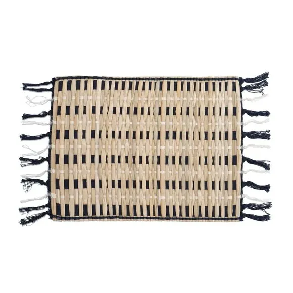 Napier Set of 4 Placemats with Tasselled Edging - Natural, Grasscloth product