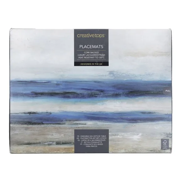 Pack of 4 Abstract Placemats - Blue alternate view