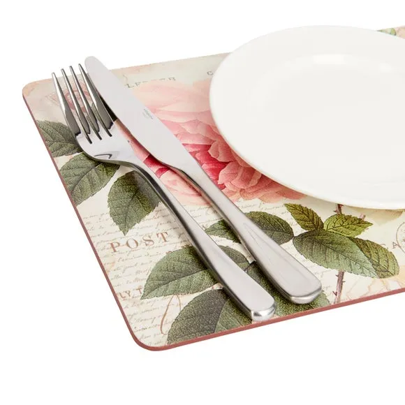 Rose Garden Set of 6 Wooden Placemats - Green alternate view