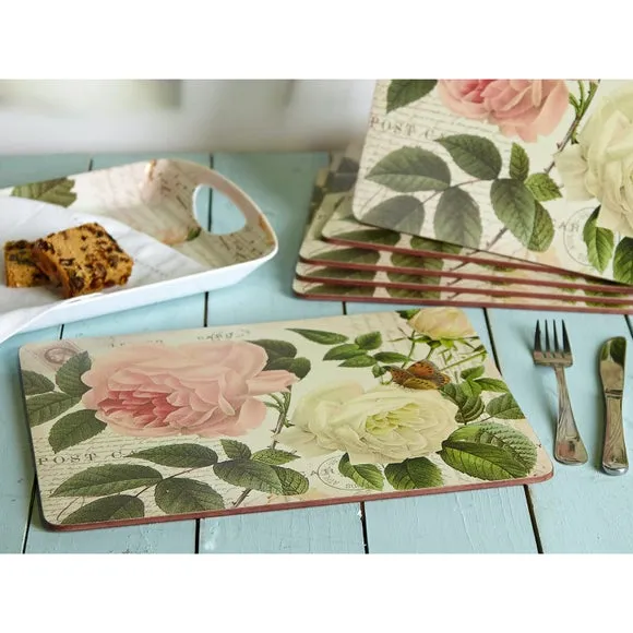 Rose Garden Set of 6 Wooden Placemats - Green product