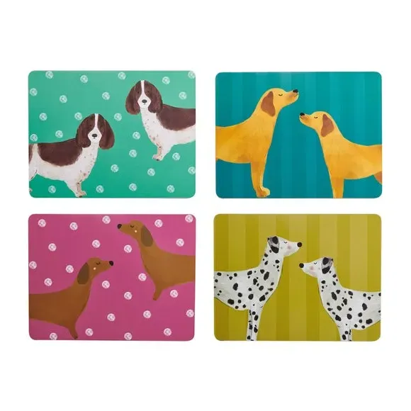 Set of 4 Dog Cork Placemats - Multicolor alternate view