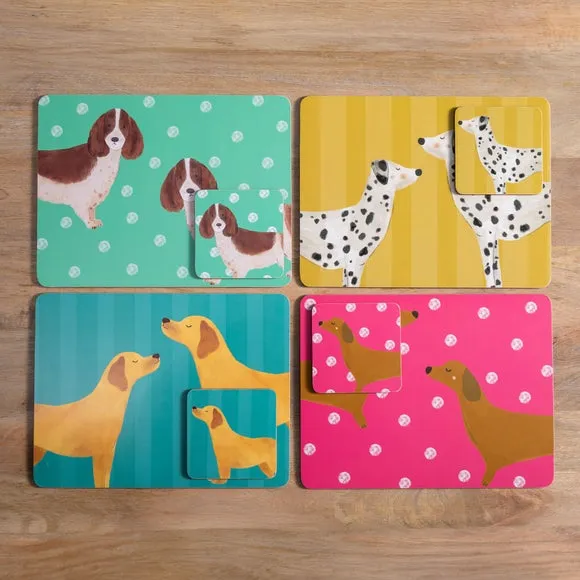 Set of 4 Dog Cork Placemats - Multicolor product