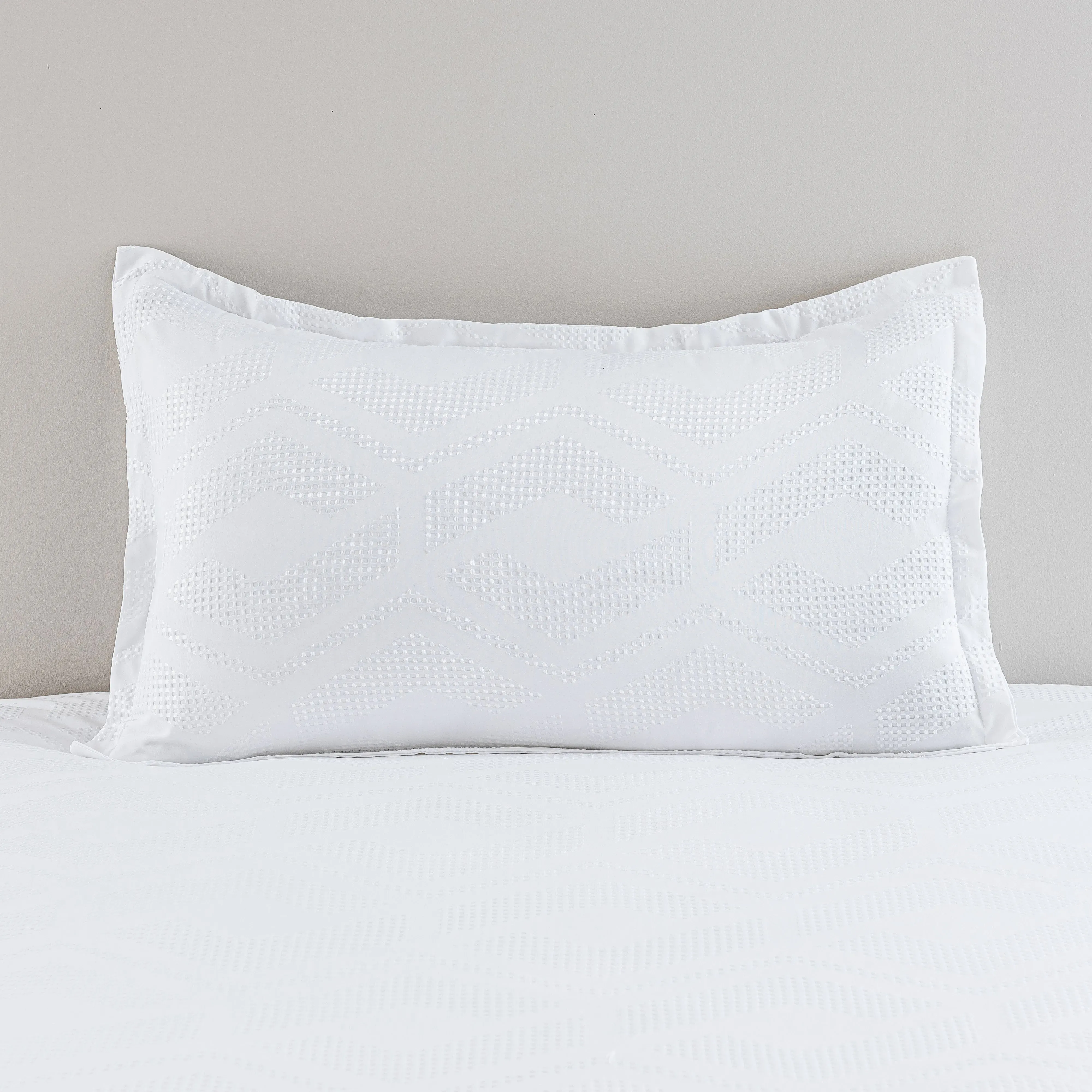 croston-waffle-white-oxford-pillowcase-white image