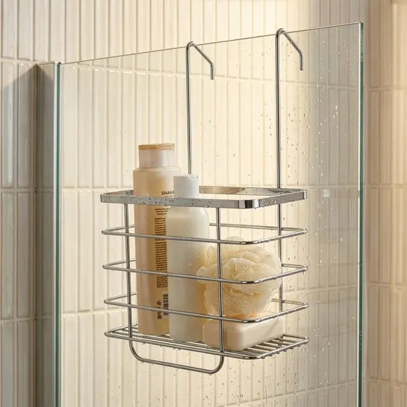 Croydex Hook Over Shower Screen Caddy - Silver, Chrome product