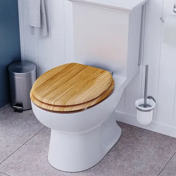 Hartley Flexi-Fix Oval Toilet Seat - Brown, Oak Effect product