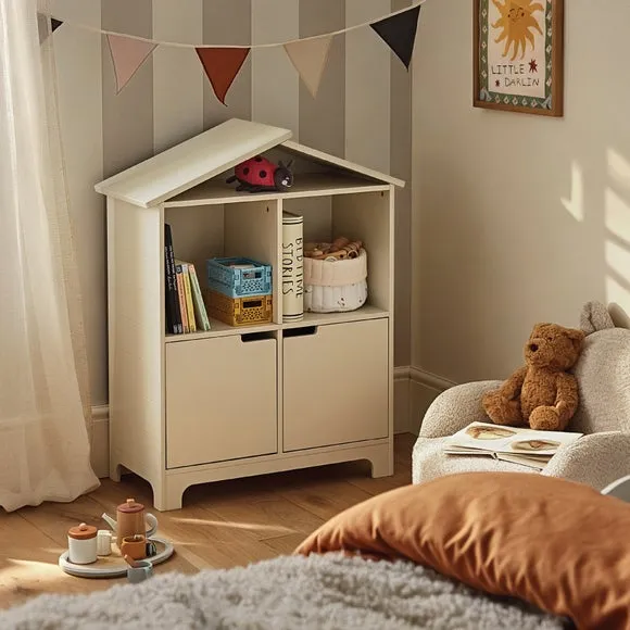 CuddleCo House Bookcase with Storage - Pebble product