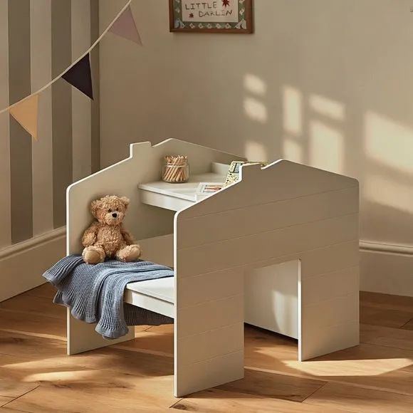 House Chalkboard Desk & Bench Set - Pebble product