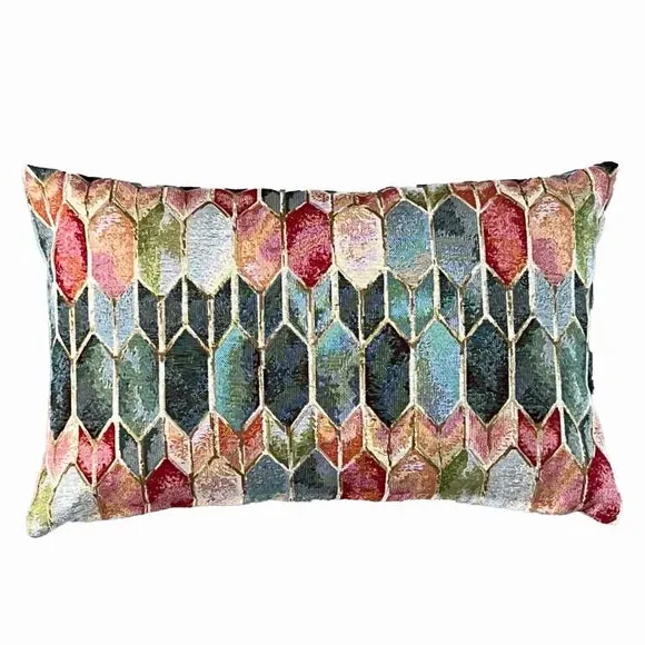 Rectangular Cushion Stained Glass - Multicolor alternate view