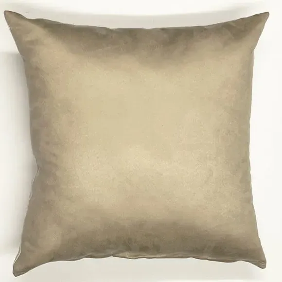 Square Cushion with Dog Design - Cream, Suede alternate view