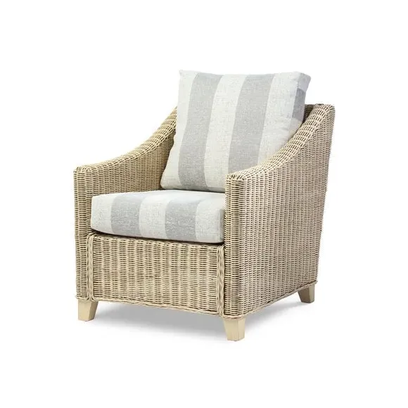 Dijon Rattan Armchair - Light Grey alternate view