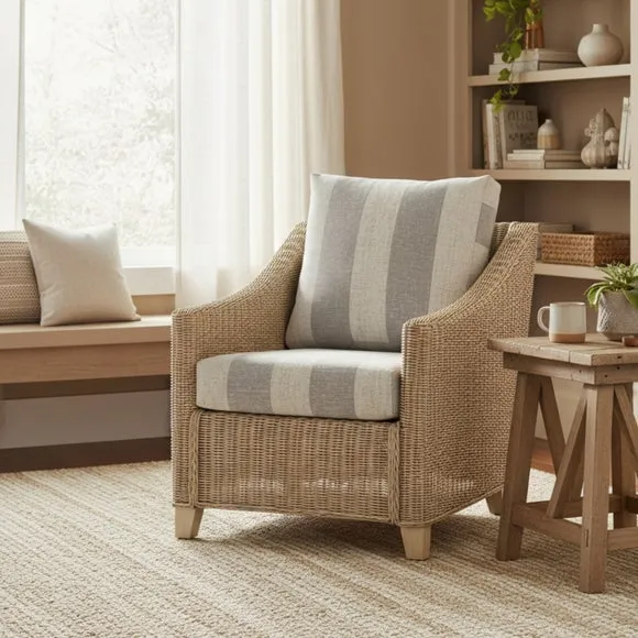 Dijon Rattan Armchair - Light Grey product