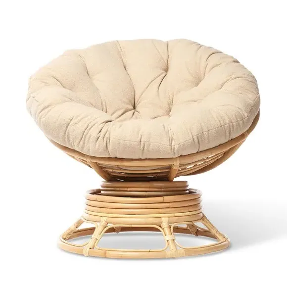 Papasan Rocking Chair with Swivel - Natural, Rattan alternate view