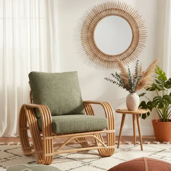 Pretzel Rattan Armchair - Dark Sage product
