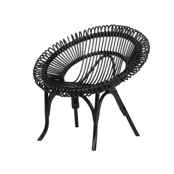 Shanghai Rattan Chair - Black, Rattan alternate view