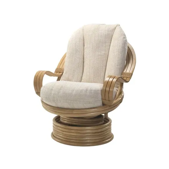Viola Rattan Laminated Swivel Rocking Chair - Biscuit alternate view