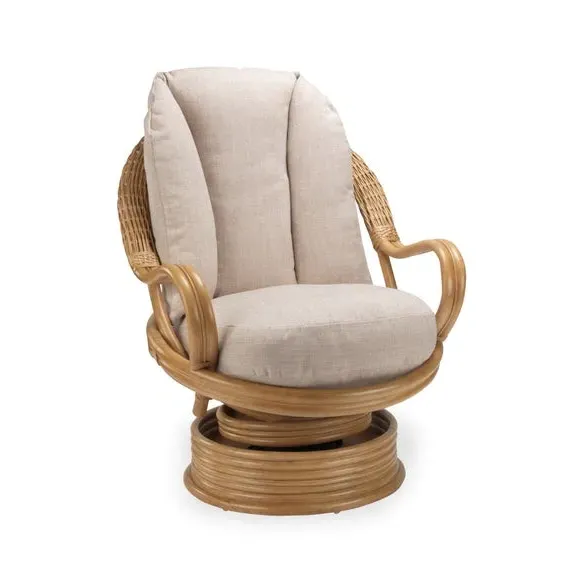 Viola Rattan Swivel Rocking Chair - Biscuit alternate view