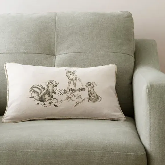 Bambi and Friends Rectangle Cushion - Cream, Cotton product
