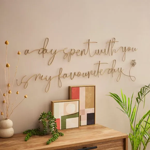Winnie The Pooh 'A Day Spent' Wire Wall Art - Gold product