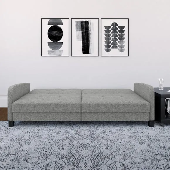 Boston 3-Seater Double Sofa Bed - Grey, Linen alternate view