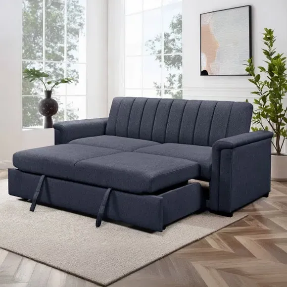 Charlotte Chenille 2 Seater Sofa Bed - Navy alternate view