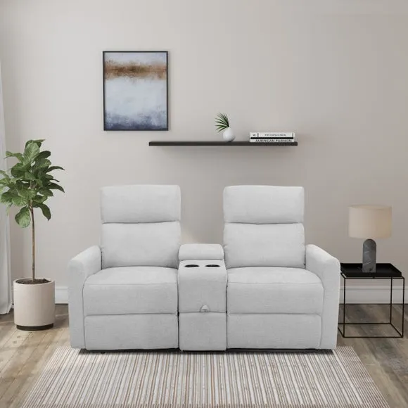 Daoulas 2-Seater Reclining Sofa with Storage - Grey, Chenille alternate view