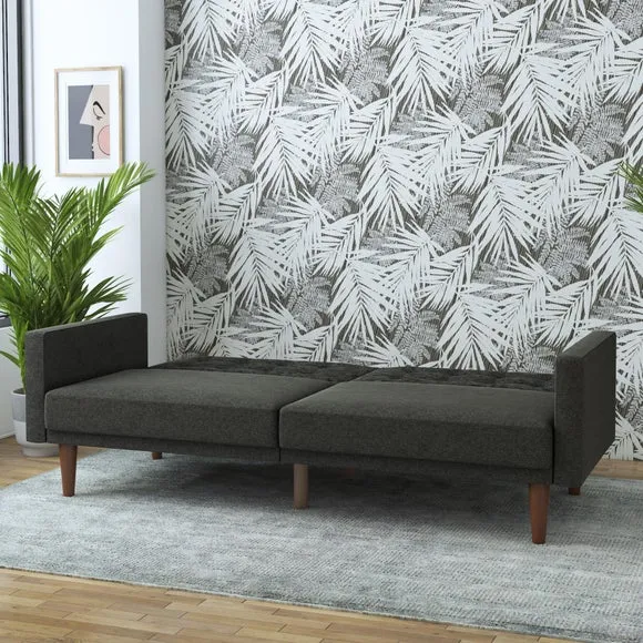 Wimberly 3-Seater Double Futon - Grey, Linen alternate view