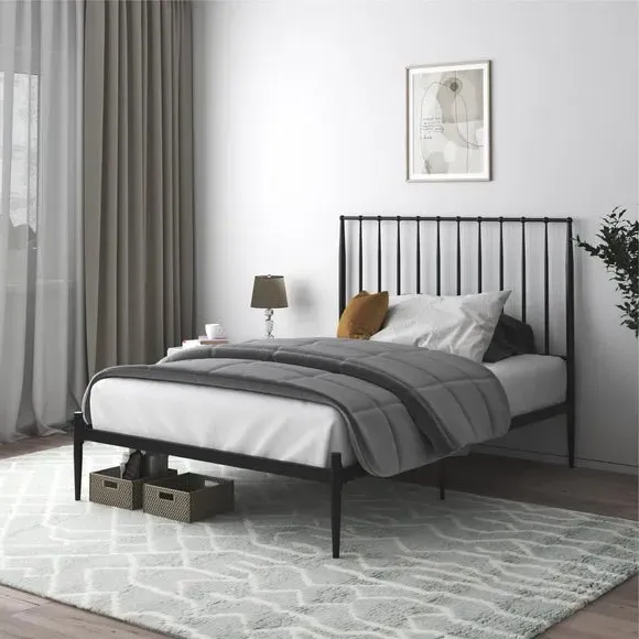Giulia Metal Bed Frame with Finial Headboard - Black product