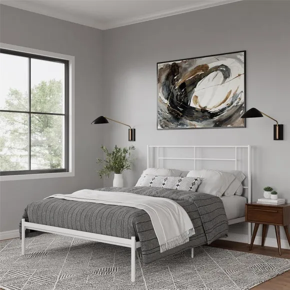 Home Jensen Metal Bed Frame - White