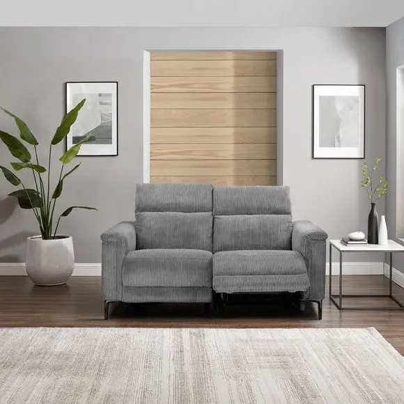 Lund 2-Seater Power Recliner Sofa - Grey, Corduroy alternate view