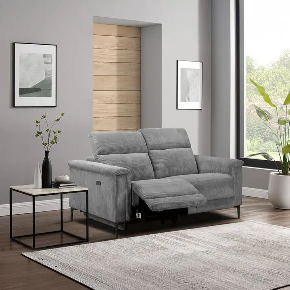 Lund 2-Seater Power Recliner Sofa - Grey, Corduroy product
