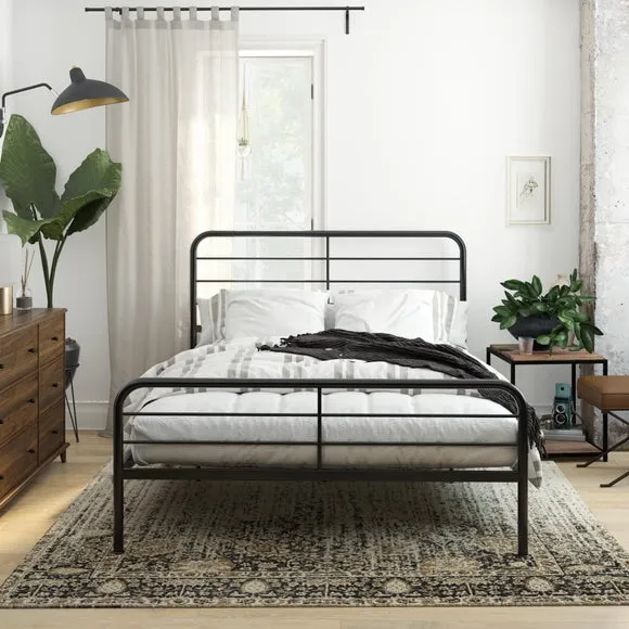 Metal Bed Frame with Slat Support - Black alternate view