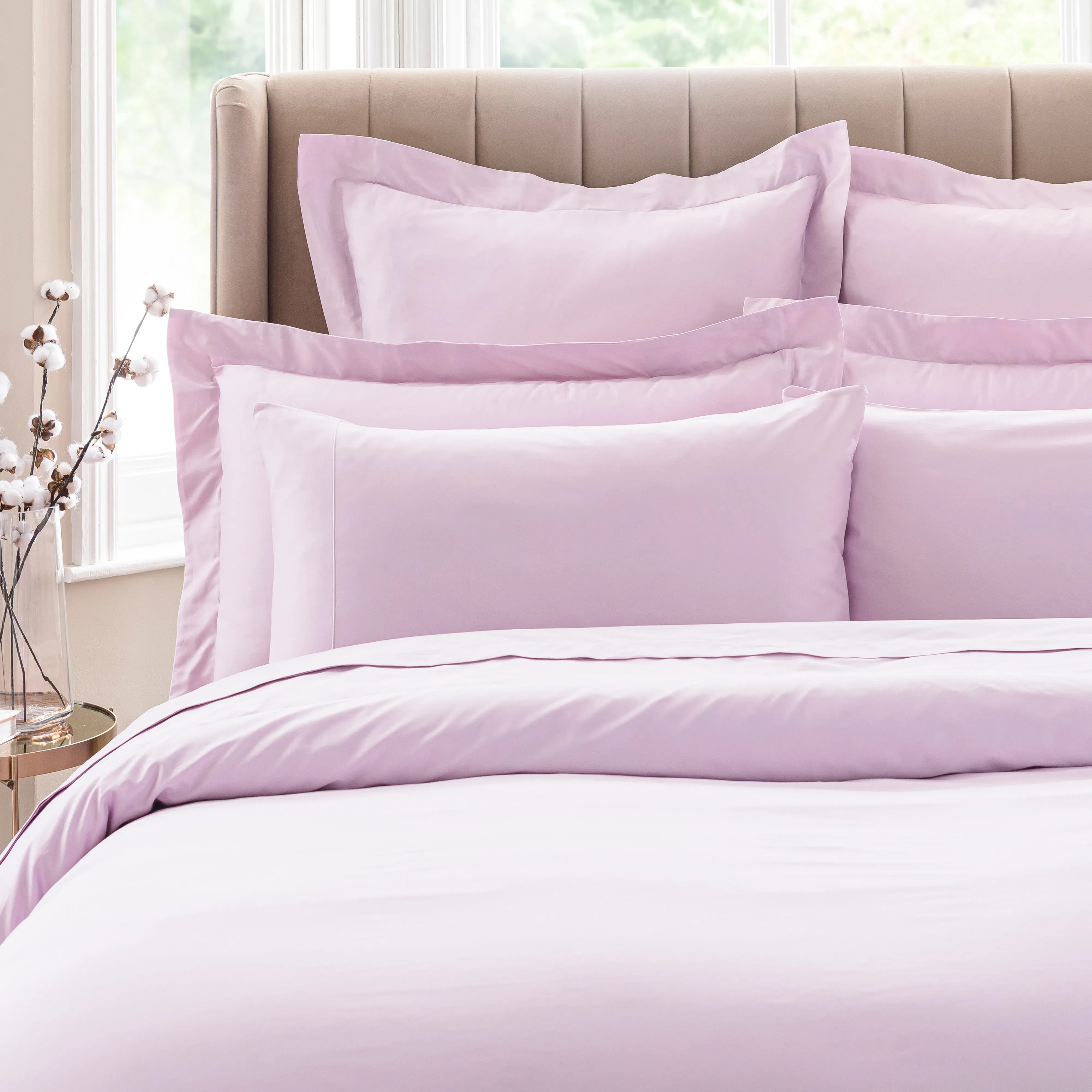 dorma-300-thread-count-100-cotton-sateen-plain-cuffed-pillowcase-purple image