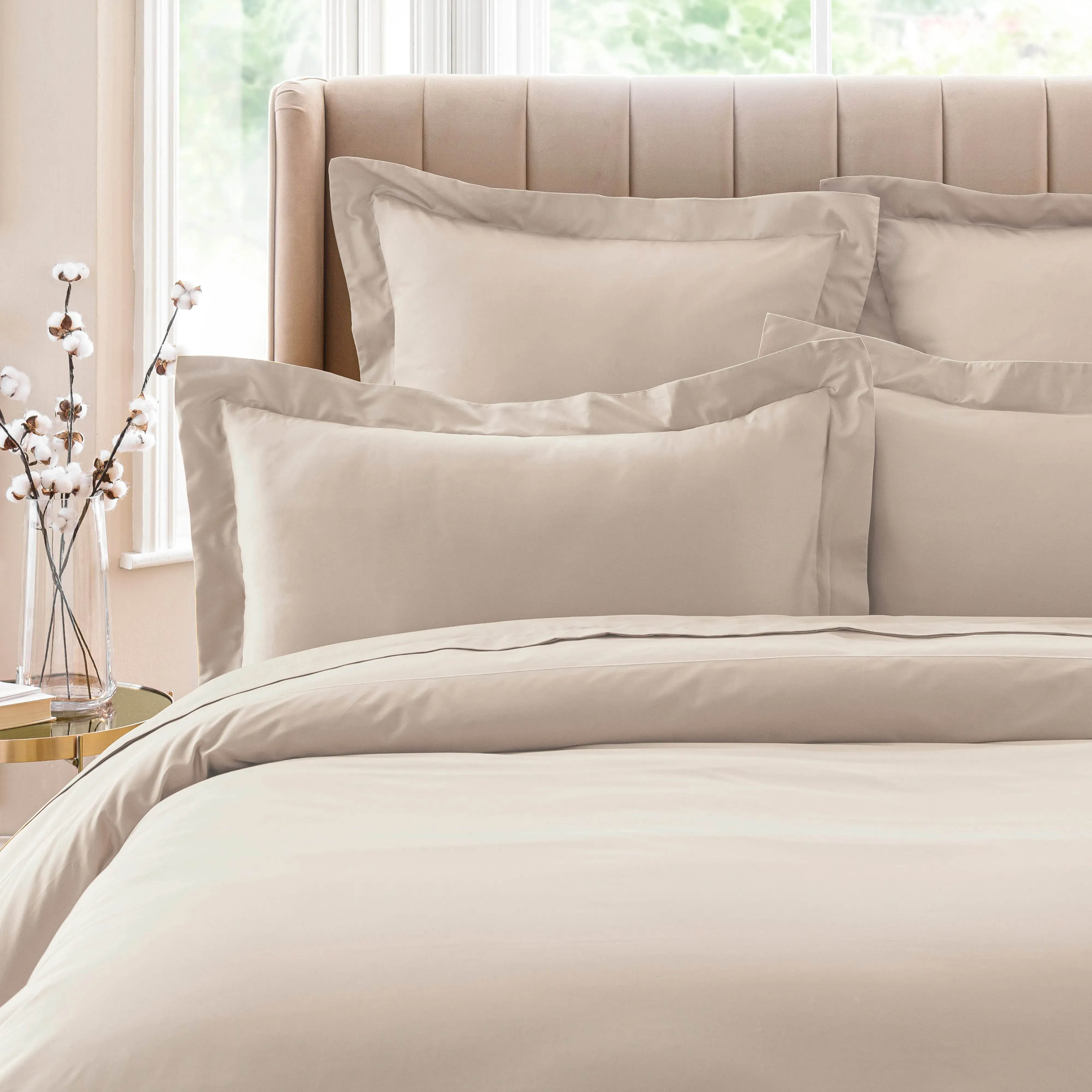 dorma-300-thread-count-100-cotton-sateen-plain-oxford-pillowcase-beige image