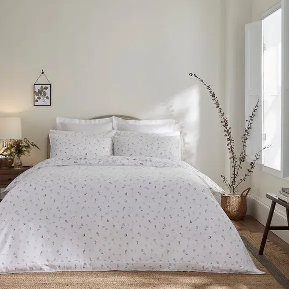 Wildflower Duvet Cover Set with Pillowcase - Mauve, Cotton alternate view