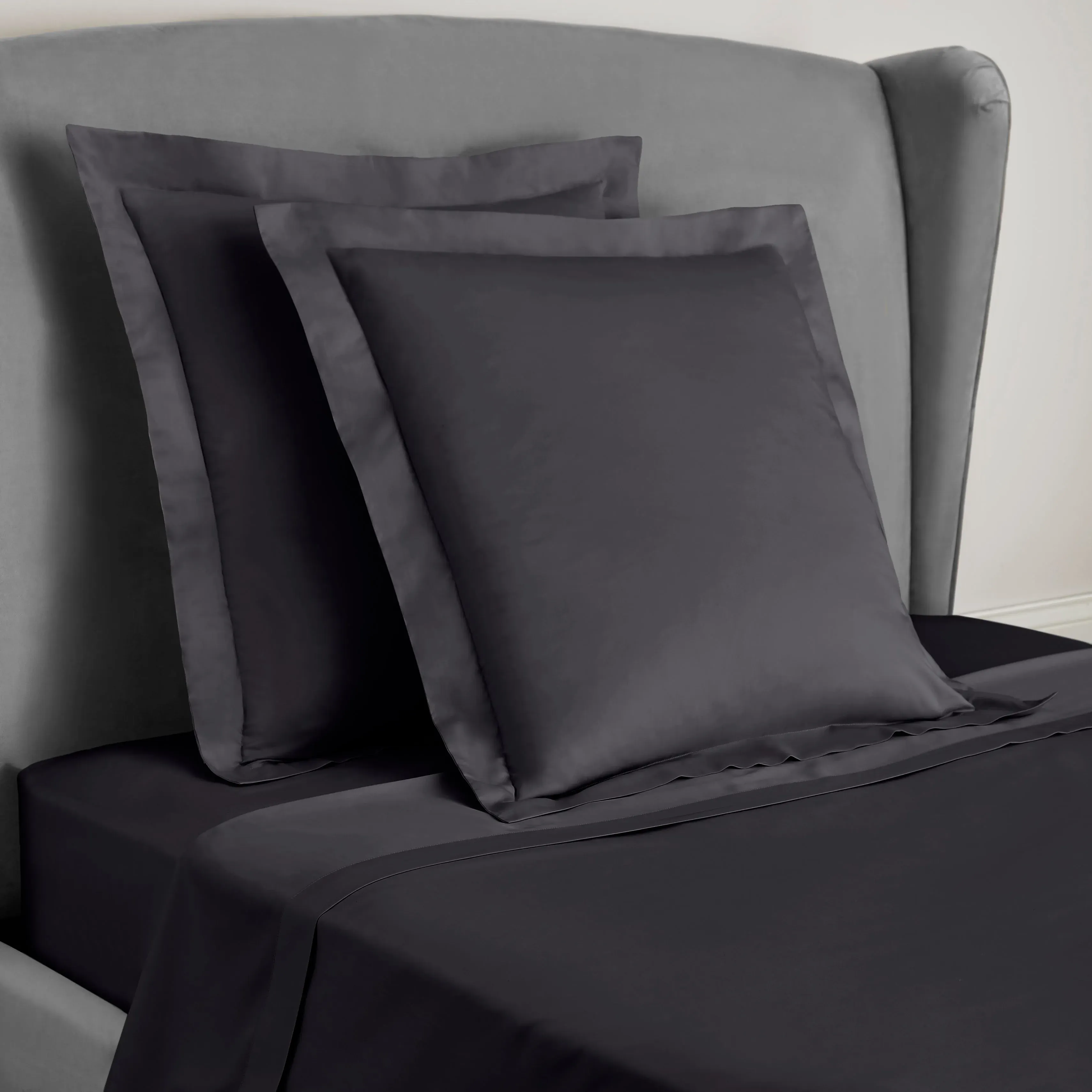 dorma-egyptian-cotton-400-thread-count-percale-continental-pillowcase-dark-grey image