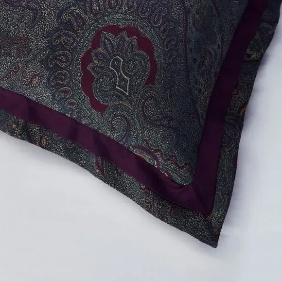 Paisley Jacquard Pillow Sham - Damson Purple, Polycotton alternate view