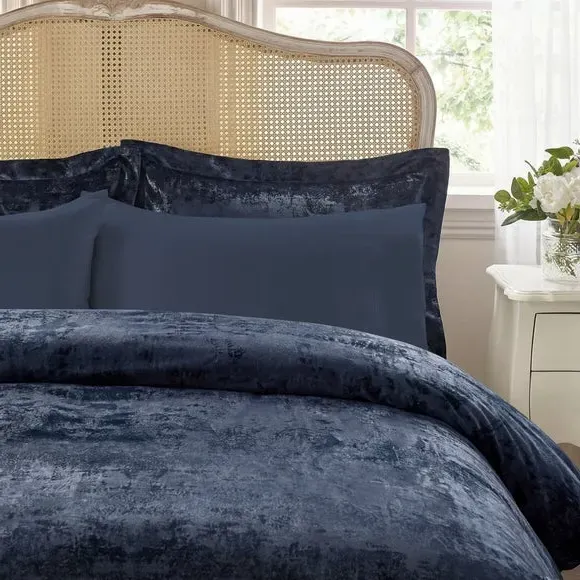 Dorma Corinthia Duvet Cover and Pillowcase Set - Navy Blue alternate view