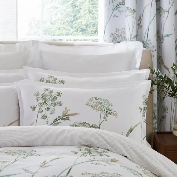 Meadow Duvet Cover Set with Pillowcase - Powder Green, Cotton alternate view