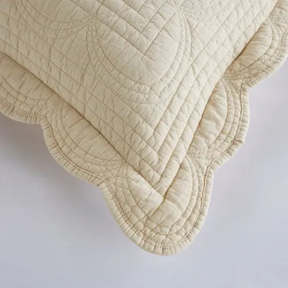Soft Scalloped Pillow Sham - Natural, Cotton alternate view