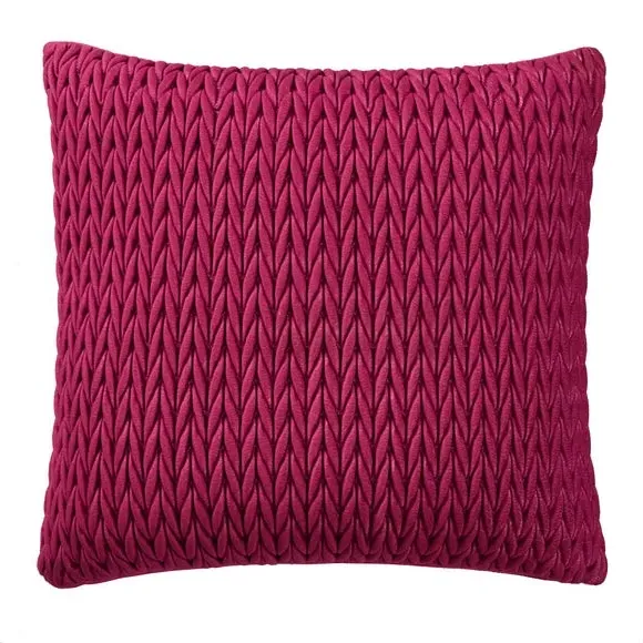 Amory Square Cushion - Fuchsia, Velvet alternate view