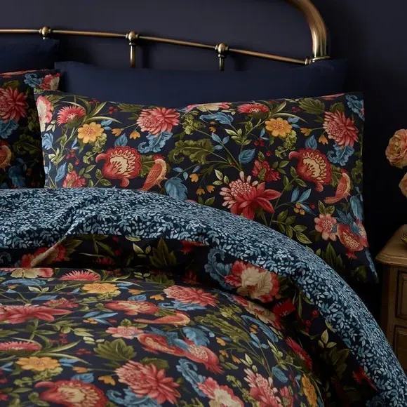 Duvet Cover Set with Pillowcase - Blue, Cotton alternate view