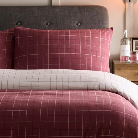 Duvet Cover Set with Pillowcase - Red, Cotton alternate view