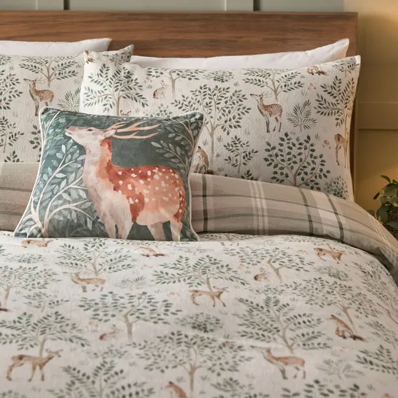 Forest Animals Duvet Cover & Pillowcase Set - Natural, Cotton alternate view