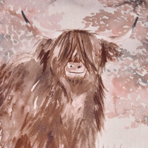Hanson Highland Cow Square Cushion - Terracotta, Polyester alternate view