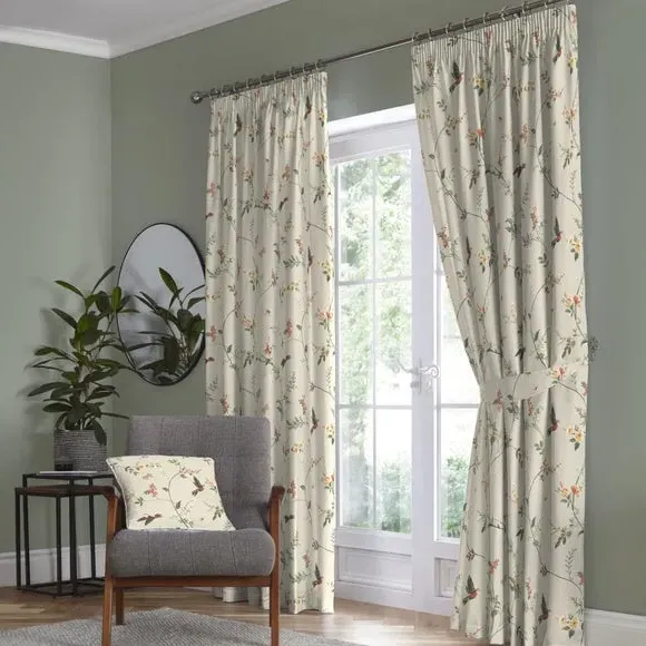 Pencil Pleat Curtains with Lining - Coral alternate view