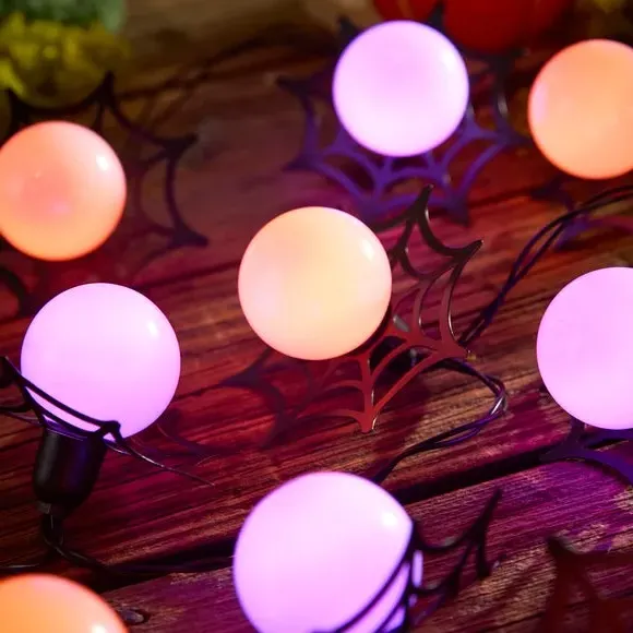 10 LED Festoon Web String Lights - Black alternate view